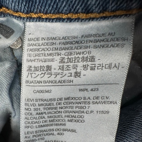 Levi Strauss 505 Mens Jeans W 34 L 29 Blue Wash Straight Fit Denim Western Rodeo - Picture 8 of 9